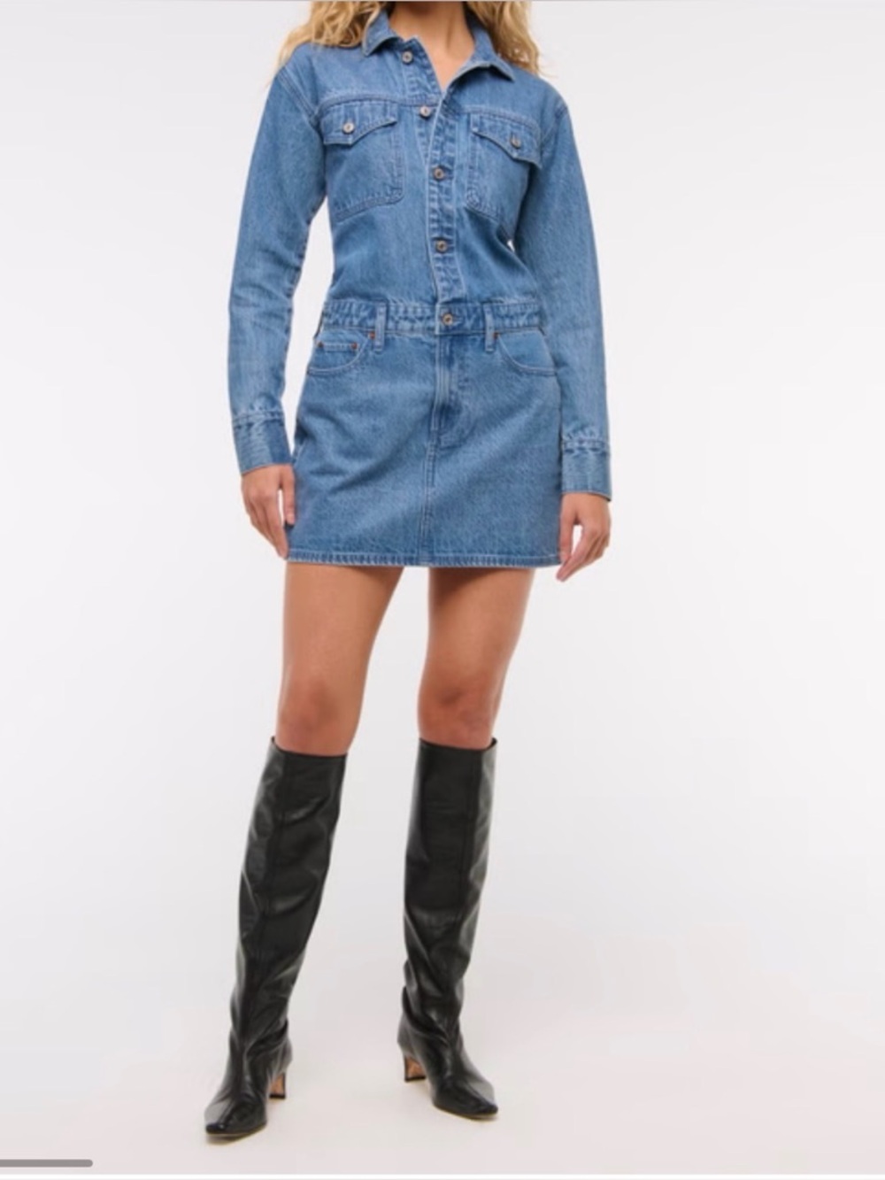 Abercrombie and Fitch Long Sleeve Denim Shirt Dress Size S